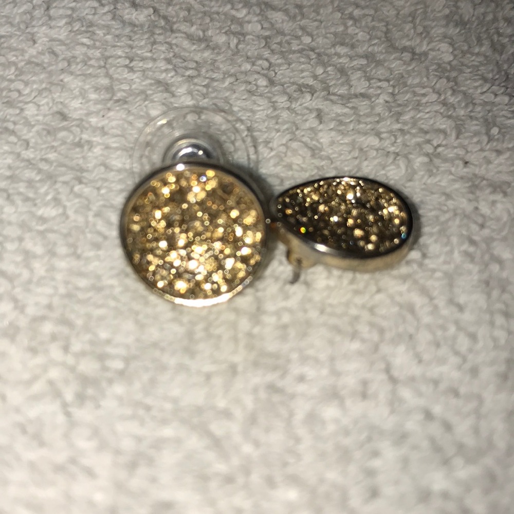 Pave Gold Crystal Stud Earring
